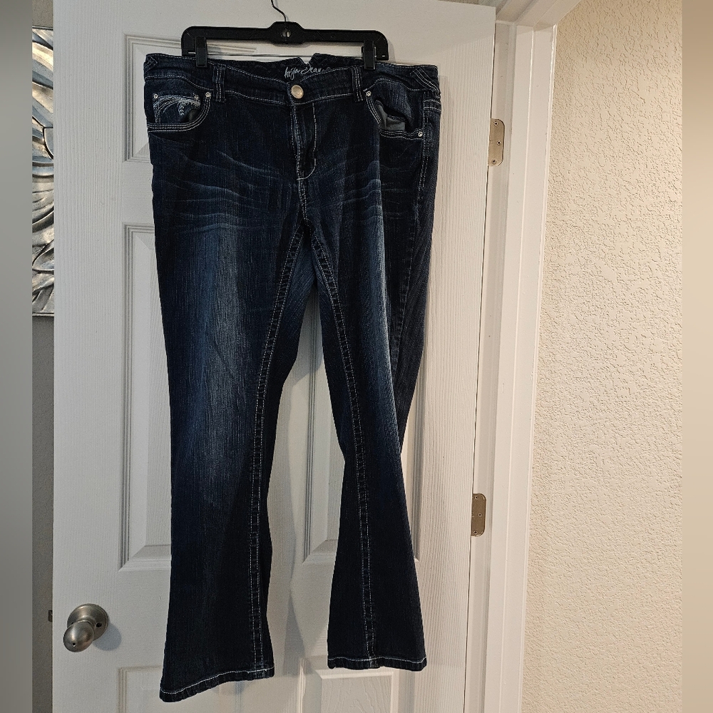 Embellished boot-cut jeans